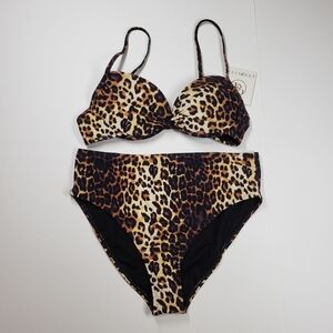 Cyn & Luca Leopard Print Bikini Set
